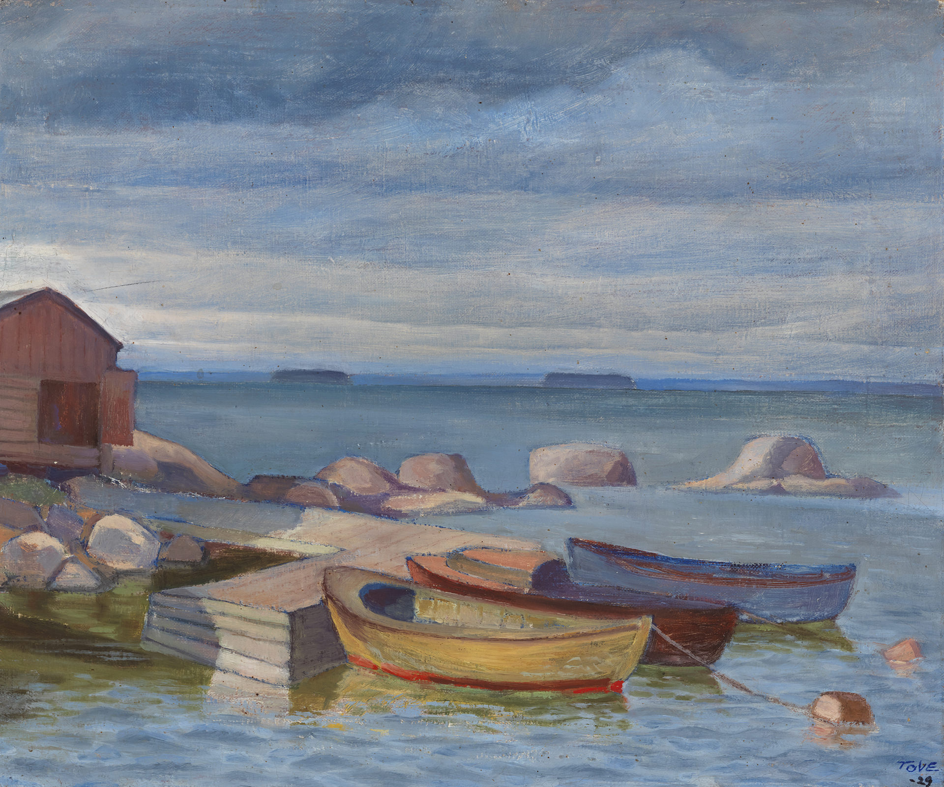 Tove Jansson målning båtar