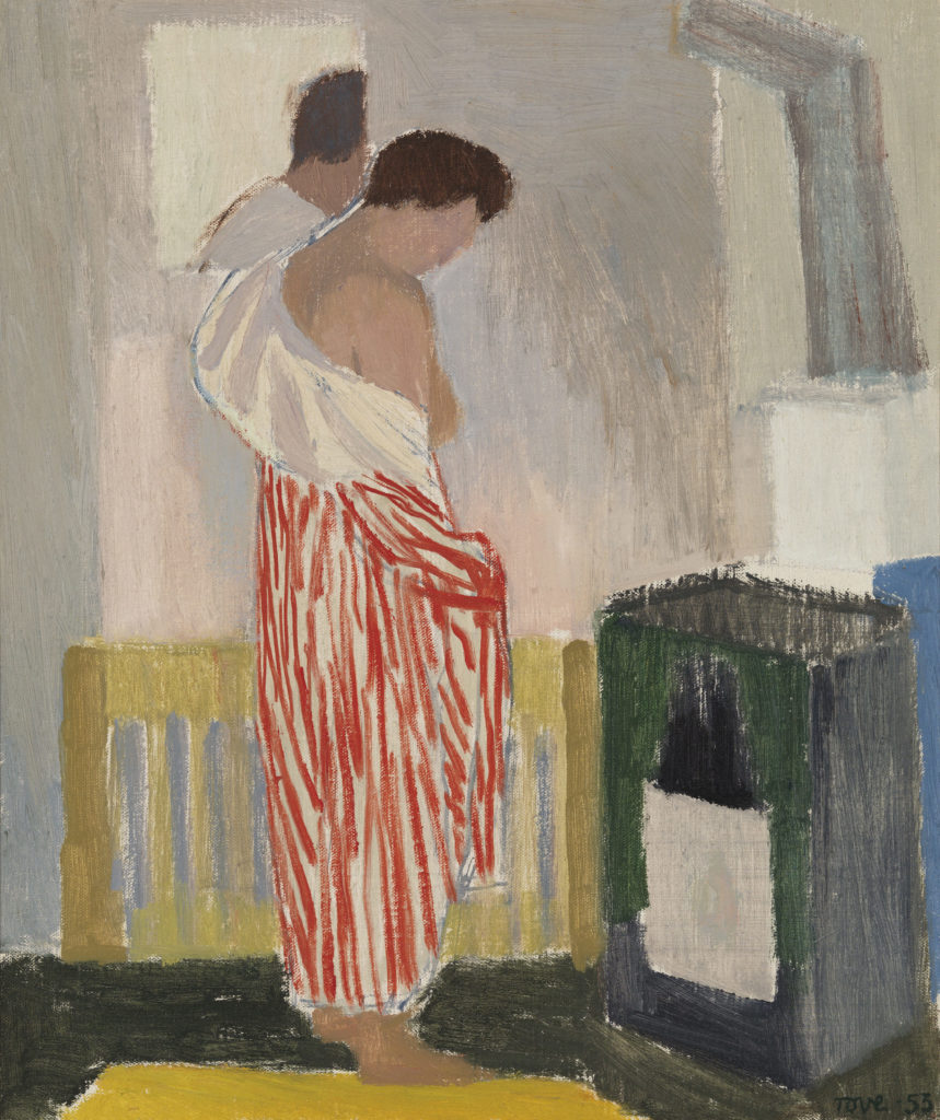In the heat of the stove. Oil painting by Tove Jansson.