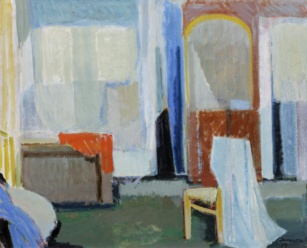 Interior. Oil painting by Tove Jansson.