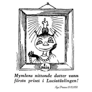 Tove Jansson Mymble as Lucia illustration Nya Pressen 1950